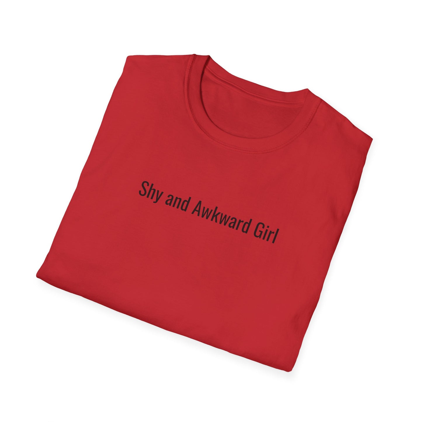 Shy and Awkward Girl Unisex Softstyle T-Shirt - Perfect for Introverts and Casual Wear